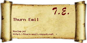 Thurn Emil névjegykártya